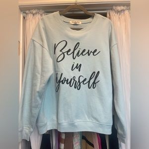 Cute, inspirational blue, sweatshirt